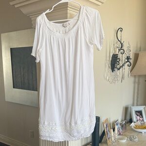 LOFT White Lace Trim Dress
